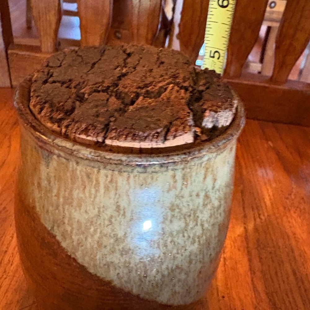 Bob Chaundy Studio Pottery Jar – Signed & Dated 1981, Brown/Olive Drip Glaze - Picture 11 of 13